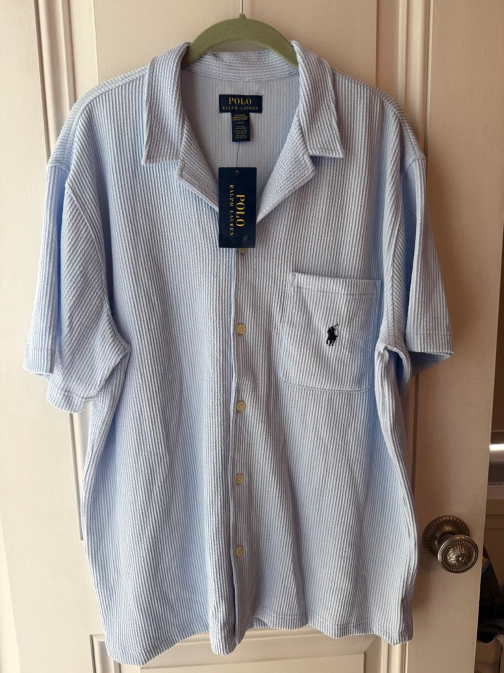 Polo by Ralph Lauren Pale Blue Short-Sleeve Button-Down Camp Shirt